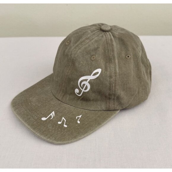 Infashule Other - Music Note Hat Khaki Tan Graphic Print Treble Clef Baseball Cap by Infashule